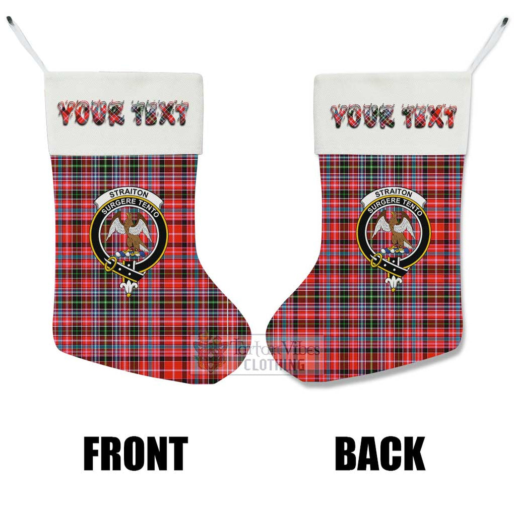 Tartan Vibes Clothing Straiton Tartan Family Crest Christmas Stocking with Personalized Text