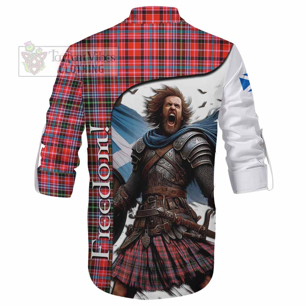 Tartan Vibes Clothing Straiton Crest Tartan Ghillie Kilt Shirt Inspired by the Freedom of Scottish Warrior