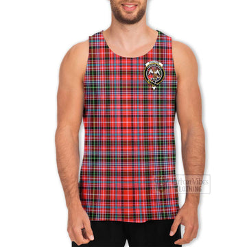 Tartan Vibes Clothing Straiton Tartan Men's Tank Top with Family Crest Celtic Skull Style