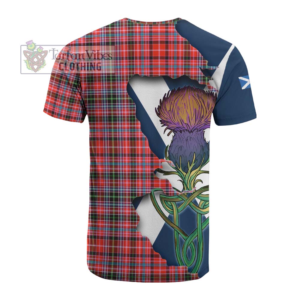 Tartan Vibes Clothing Straiton Tartan Family Crest Cotton T-shirt Scottish Thistle Celtic Inspired