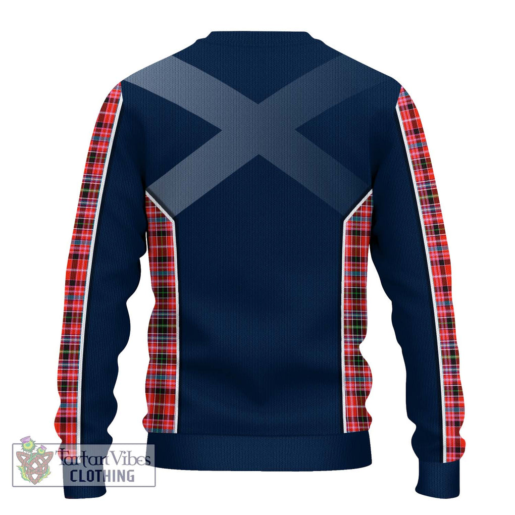 Straiton Tartan Knitted Sweater with Family Crest and Lion Rampant Vibes Sport Style - Tartan Vibes Clothing