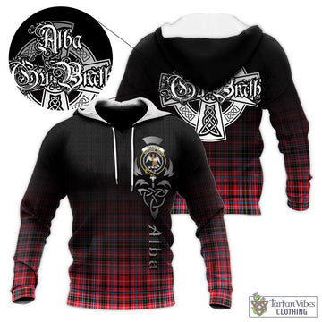 Straiton Tartan Knitted Hoodie Featuring Alba Gu Brath Family Crest Celtic Inspired