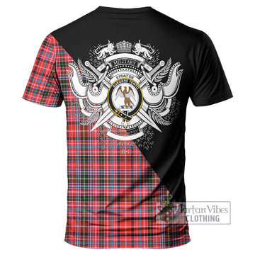 Straiton Tartan T-Shirt with Family Crest and Military Logo Style - Tartan Vibes Clothing