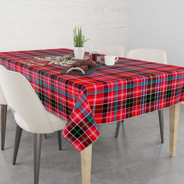 Straiton Tartan Tablecloth with Clan Crest and the Golden Sword of Courageous Legacy