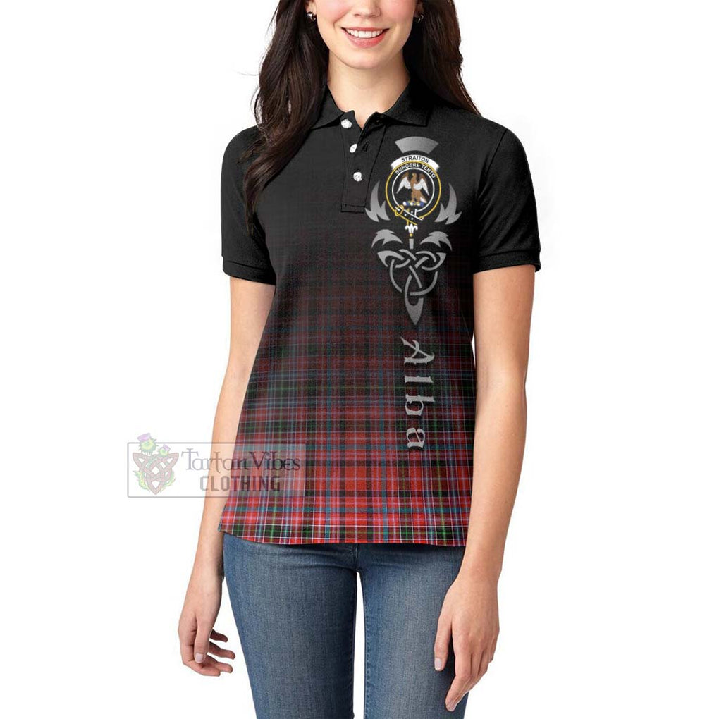 Tartan Vibes Clothing Straiton Tartan Women's Polo Shirt Featuring Alba Gu Brath Family Crest Celtic Inspired