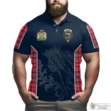 Straiton Tartan Men's Polo Shirt with Family Crest and Scottish Thistle Vibes Sport Style
