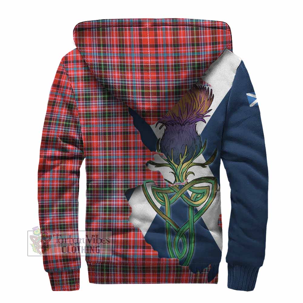 Tartan Vibes Clothing Straiton Tartan Family Crest Sherpa Hoodie Scottish Thistle Celtic Inspired