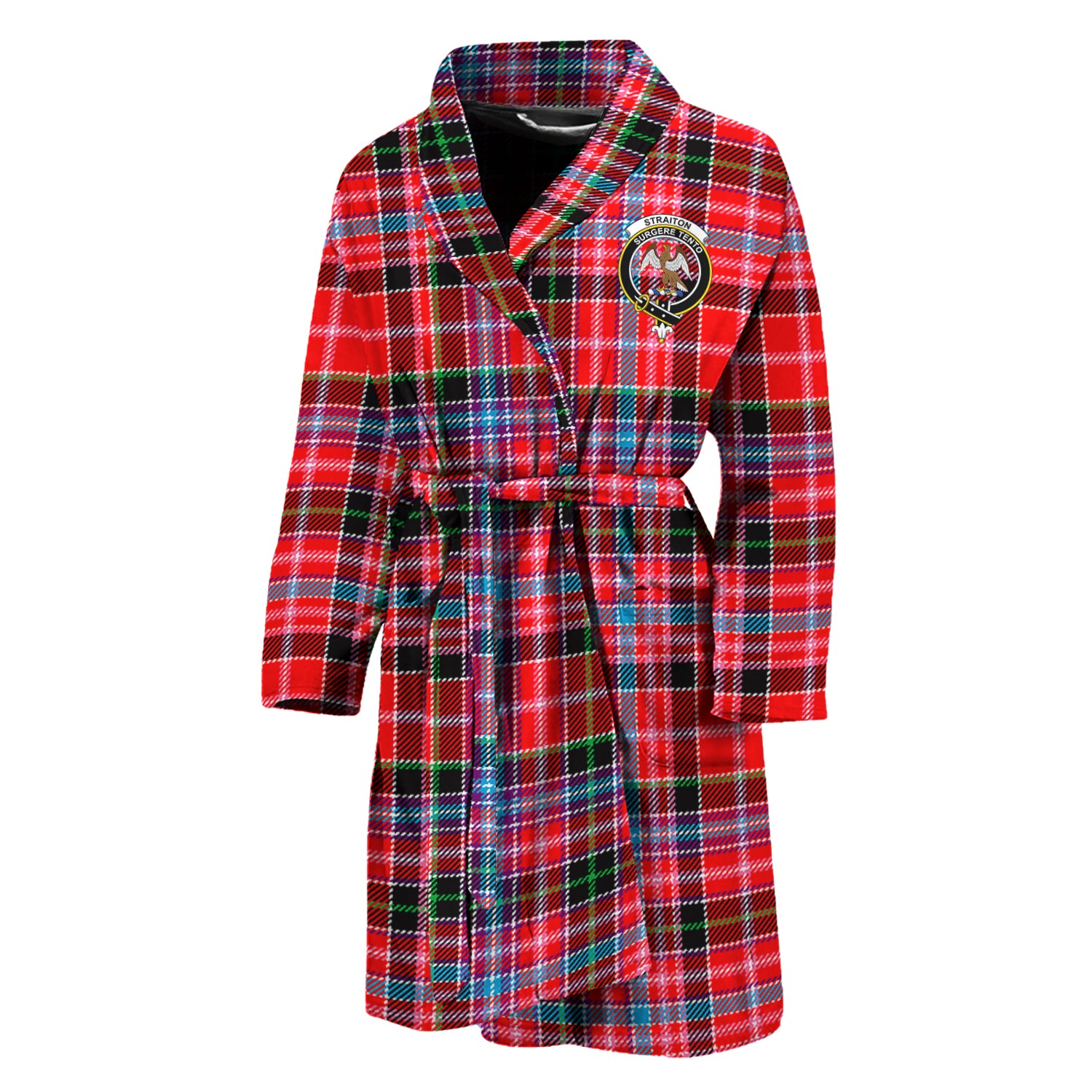 Straiton Tartan Bathrobe with Family Crest Unisex M - Tartan Vibes Clothing