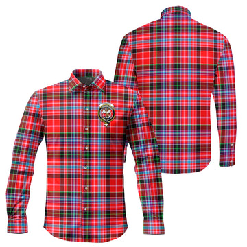 Straiton Tartan Long Sleeve Button Up Shirt with Family Crest