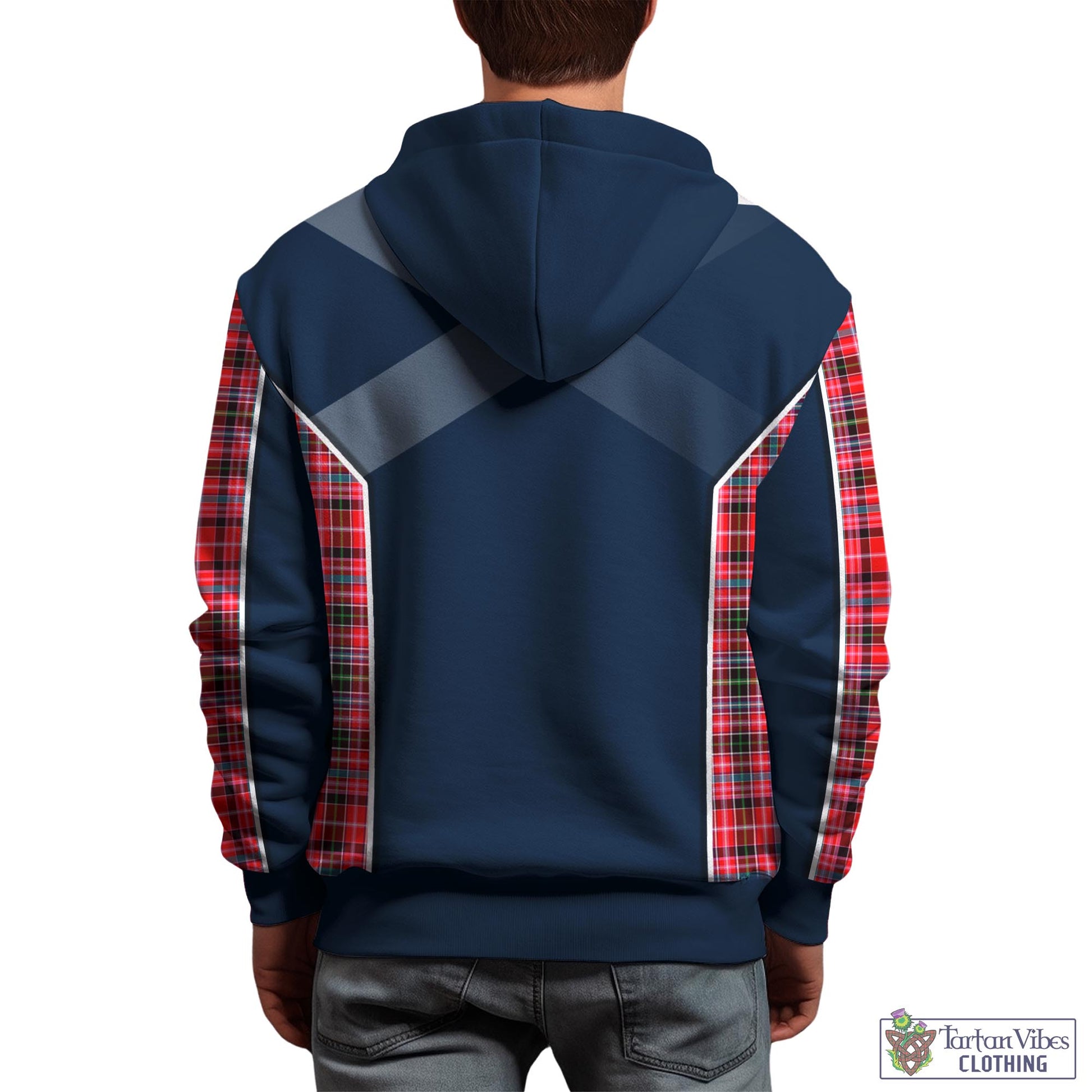 Tartan Vibes Clothing Straiton Tartan Hoodie with Family Crest and Lion Rampant Vibes Sport Style