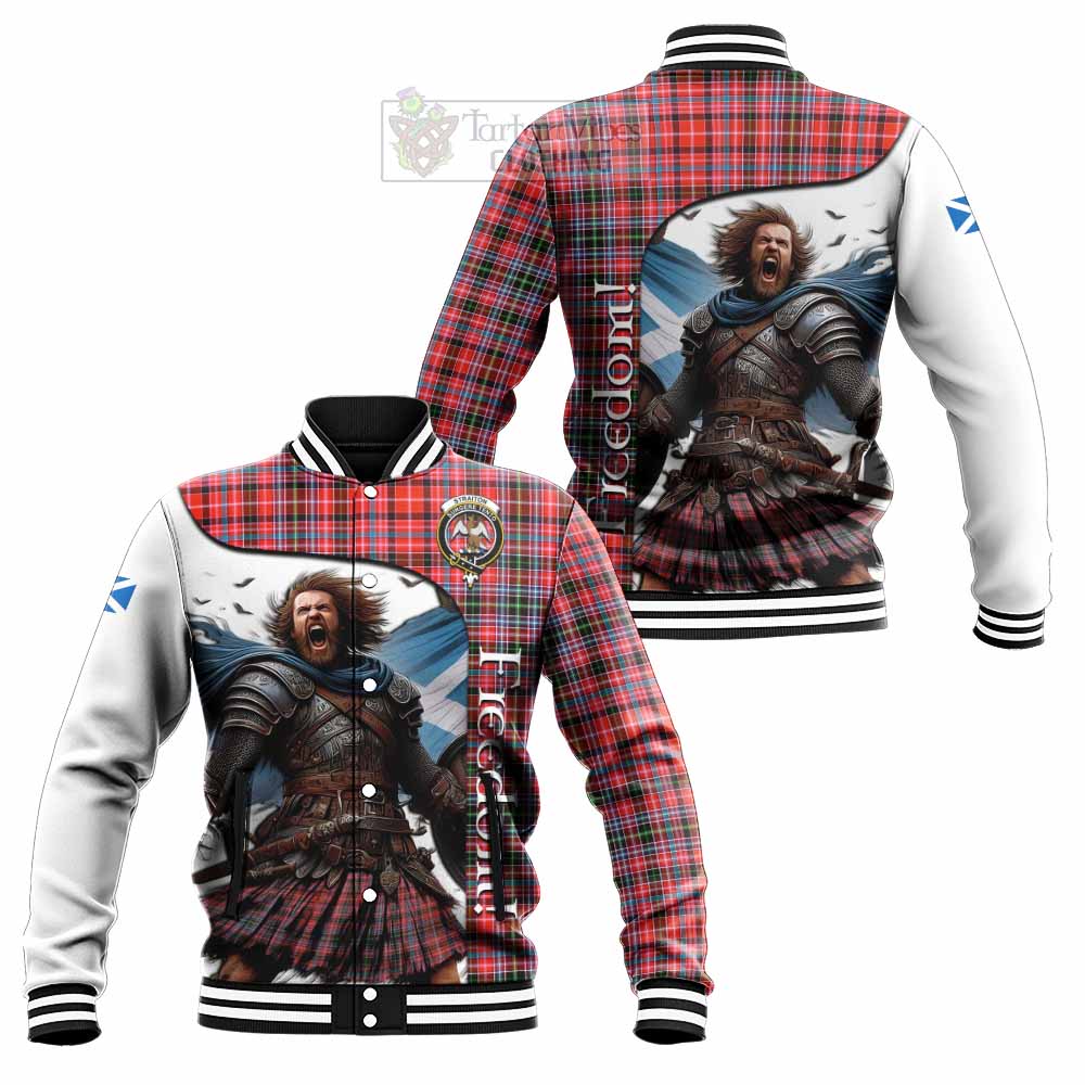 Tartan Vibes Clothing Straiton Crest Tartan Baseball Jacket Inspired by the Freedom of Scottish Warrior