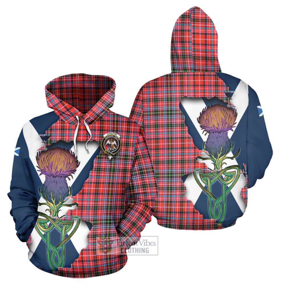 Tartan Vibes Clothing Straiton Tartan Family Crest Hoodie Scottish Thistle Celtic Inspired