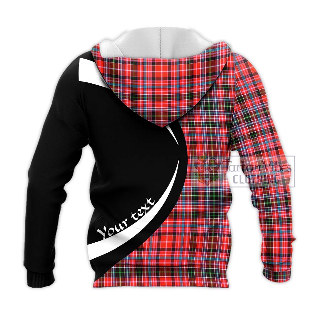 Straiton Tartan Knitted Hoodie with Family Crest Circle Style - Tartan Vibes Clothing