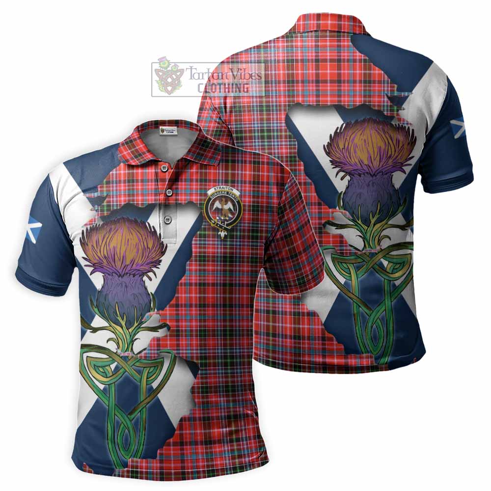 Tartan Vibes Clothing Straiton Tartan Family Crest Polo Shirt Scottish Thistle Celtic Inspired