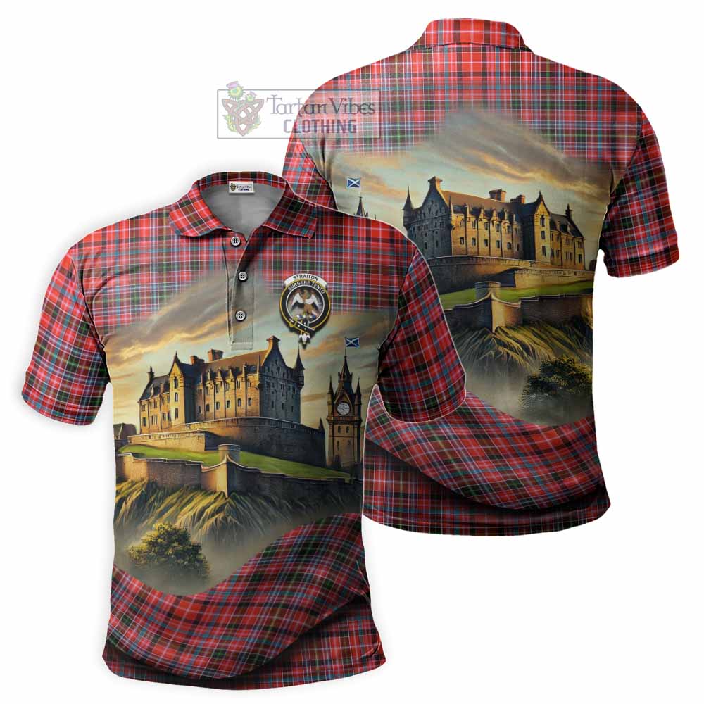 Tartan Vibes Clothing Straiton Tartan Family Crest Polo Shirt with Scottish Ancient Castle Stype