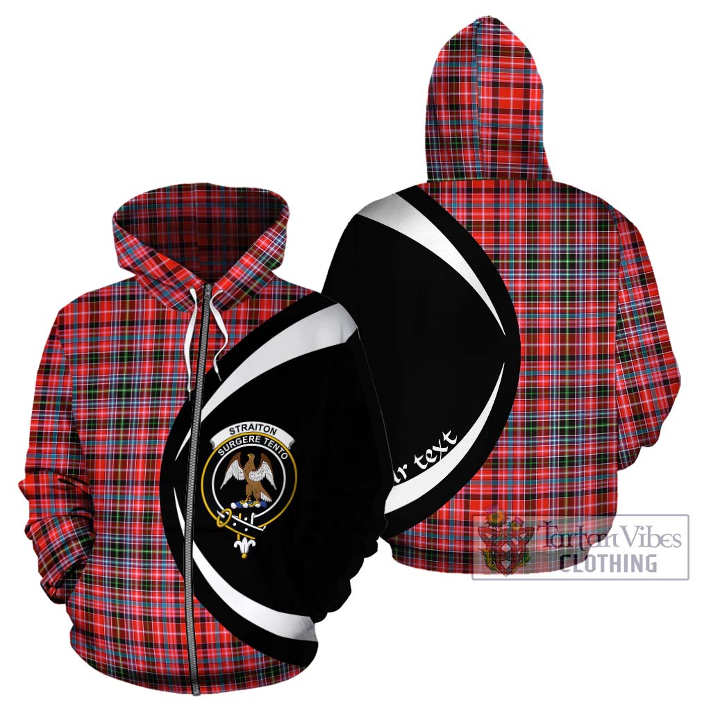 Straiton Tartan Hoodie with Family Crest Circle Style - Tartan Vibes Clothing