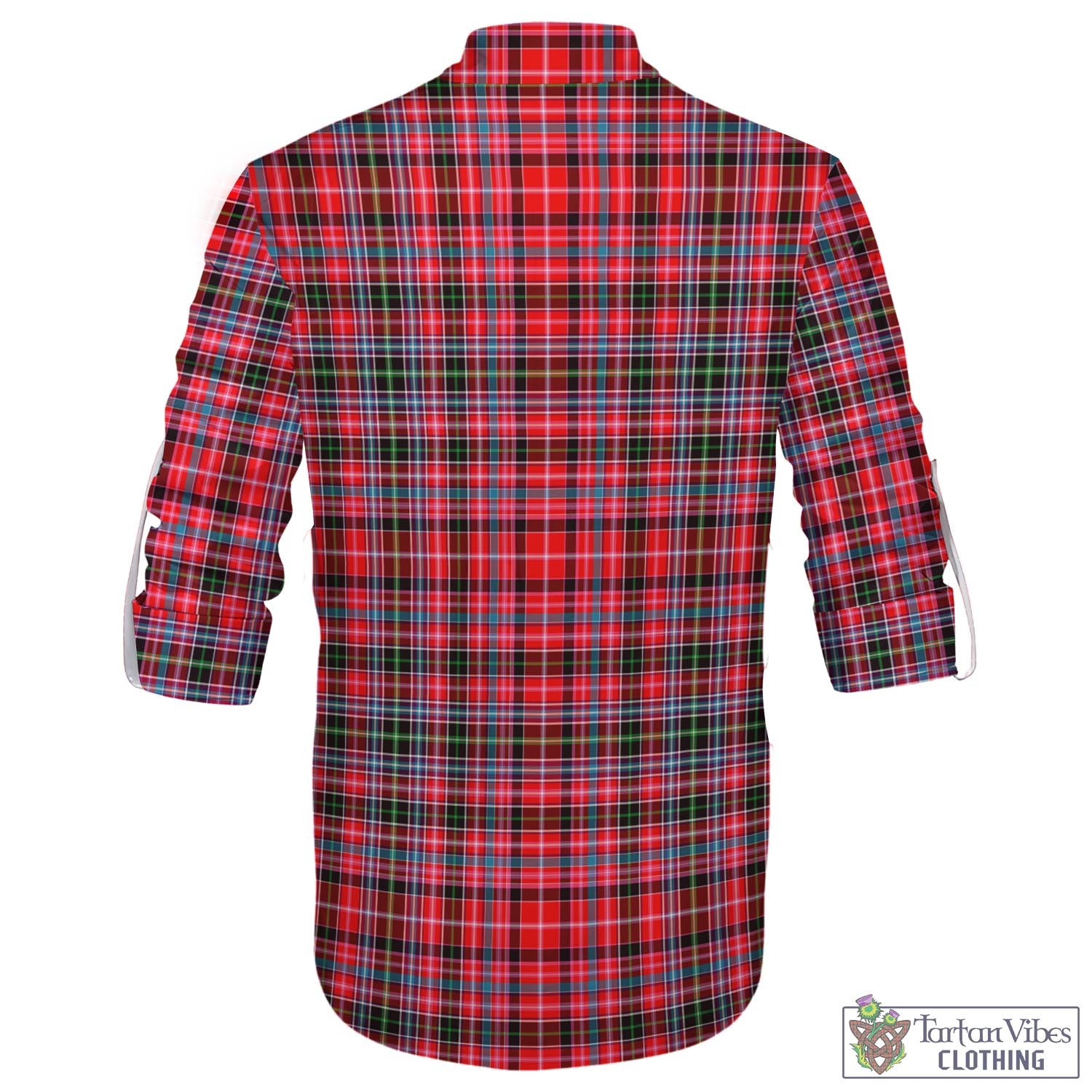 Tartan Vibes Clothing Straiton Tartan Men's Scottish Traditional Jacobite Ghillie Kilt Shirt