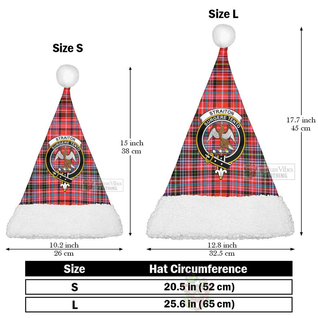 Tartan Vibes Clothing Straiton Tartan Christmas Santa Hats with Family Crest