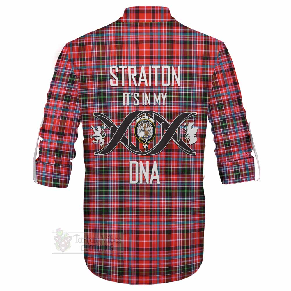 Tartan Vibes Clothing Straiton Tartan Ghillie Kilt Shirt with Family Crest DNA In Me Style