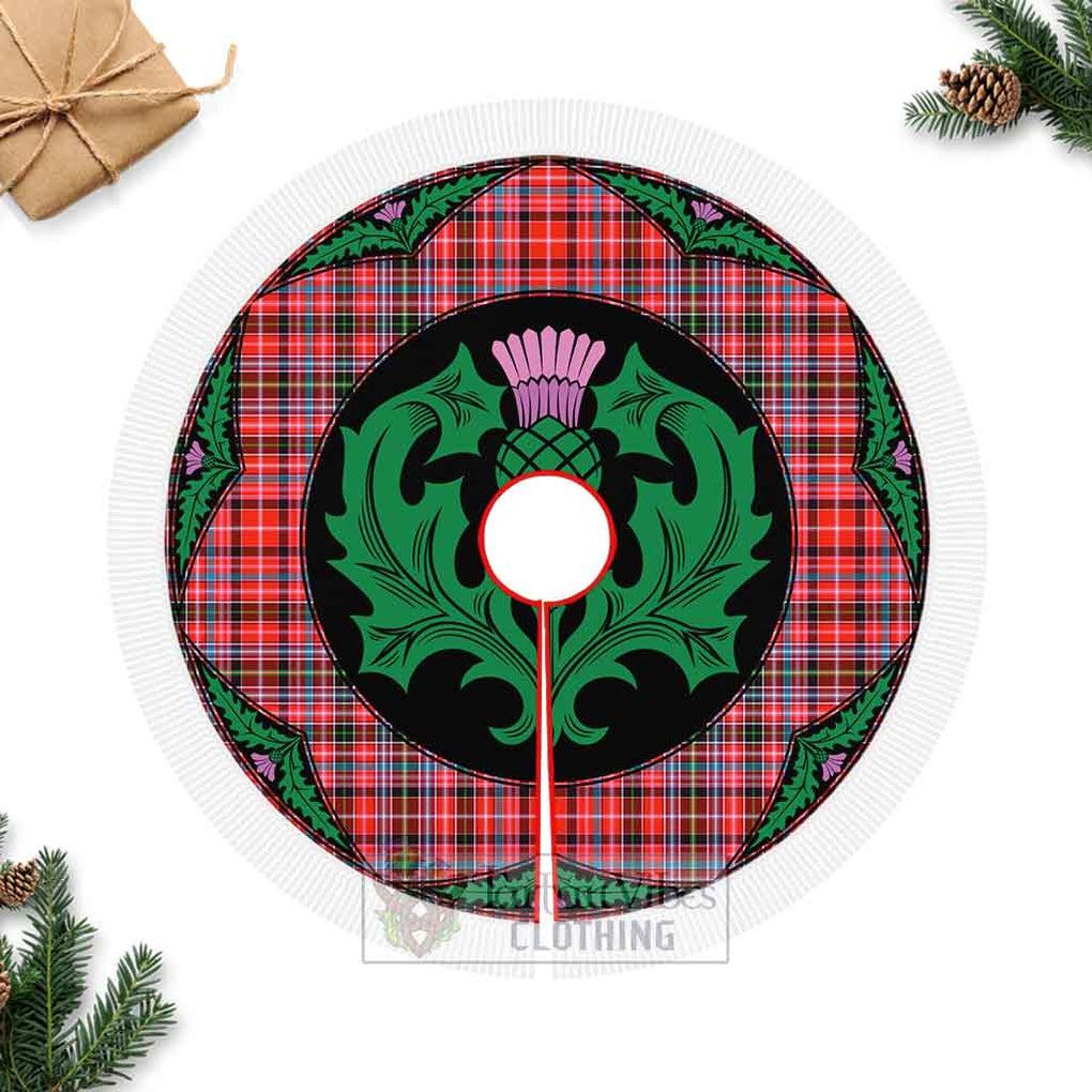 Tartan Vibes Clothing Straiton Tartan Christmas Tree Skirt Scottish Thistle Style