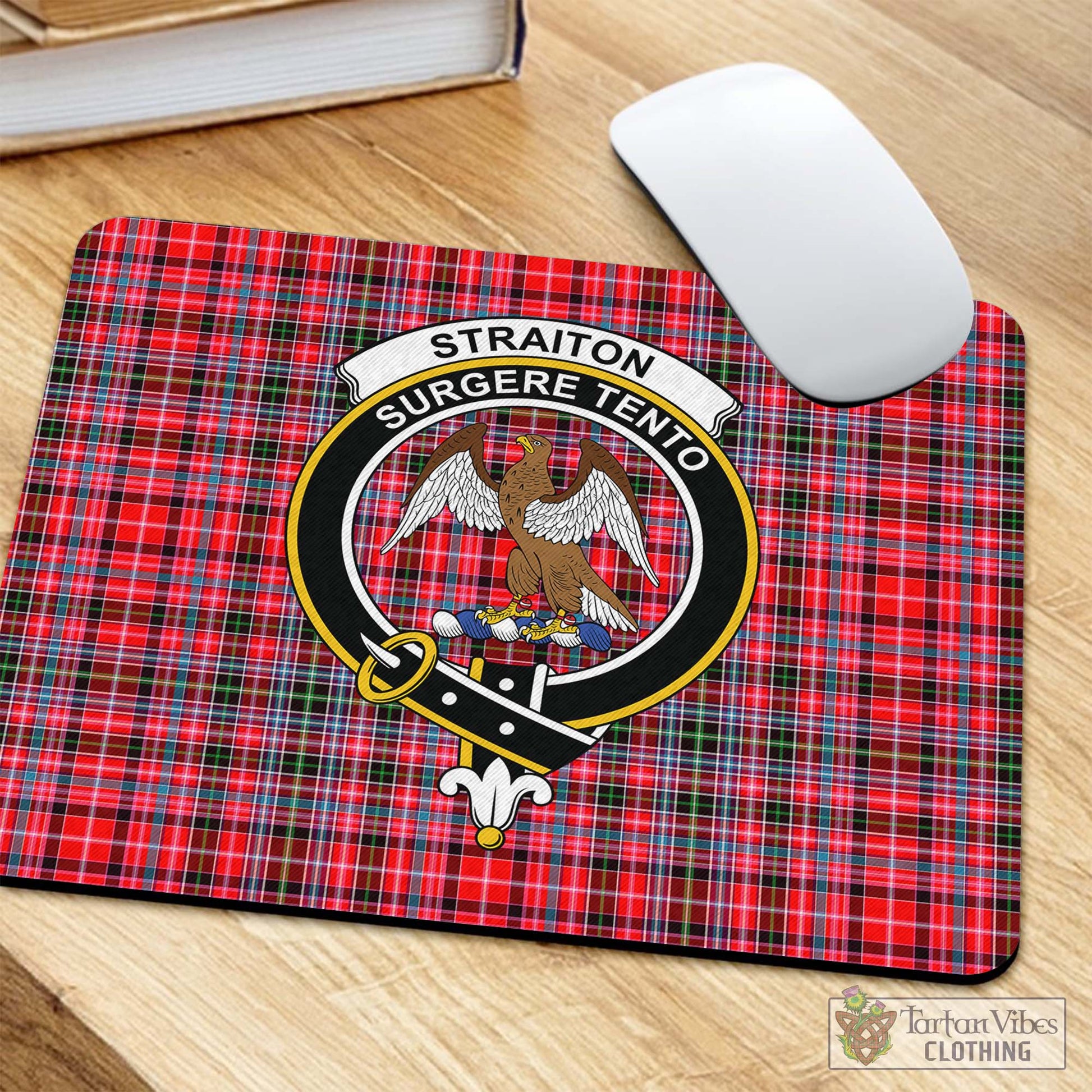 Tartan Vibes Clothing Straiton Tartan Mouse Pad with Family Crest