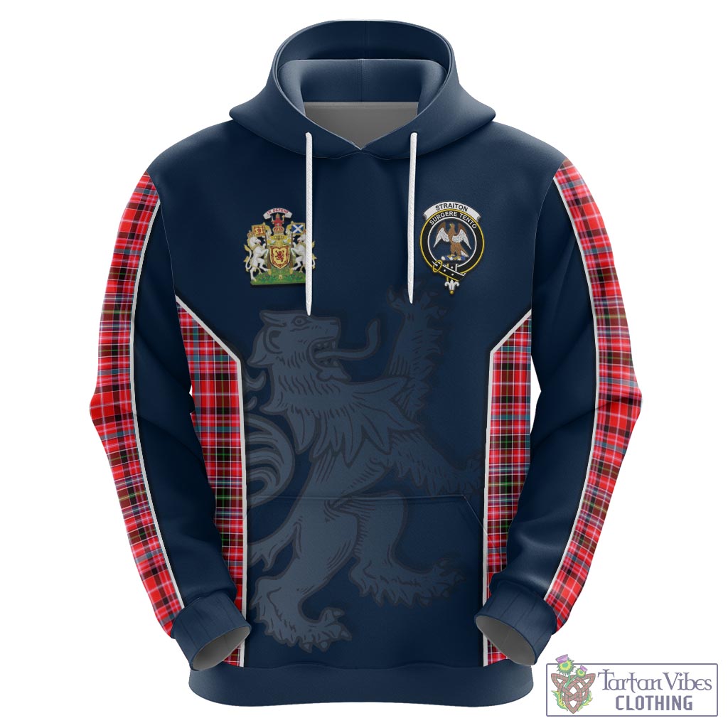 Tartan Vibes Clothing Straiton Tartan Hoodie with Family Crest and Lion Rampant Vibes Sport Style