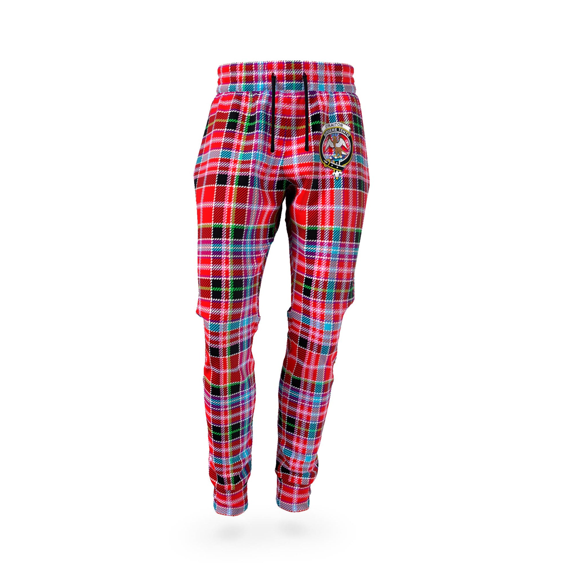 Straiton Tartan Joggers Pants with Family Crest - Tartan Vibes Clothing