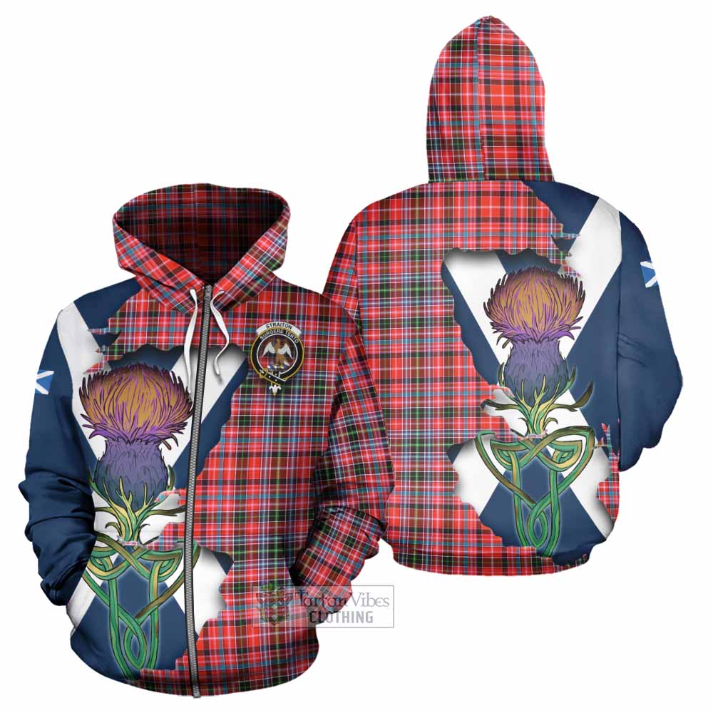 Tartan Vibes Clothing Straiton Tartan Family Crest Hoodie Scottish Thistle Celtic Inspired