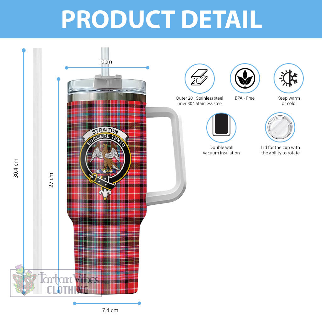 Tartan Vibes Clothing Straiton Tartan and Family Crest Tumbler with Handle