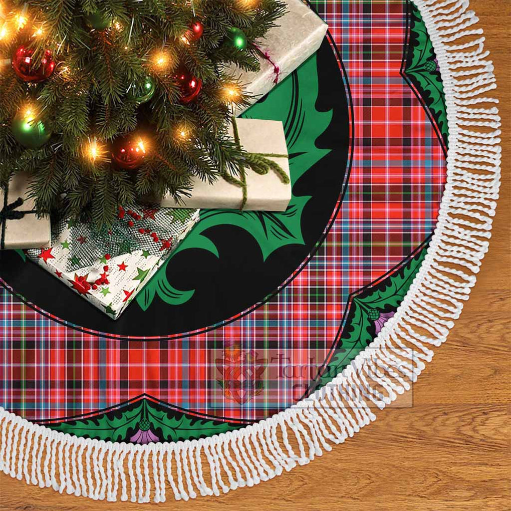 Tartan Vibes Clothing Straiton Tartan Christmas Tree Skirt Scottish Thistle Style