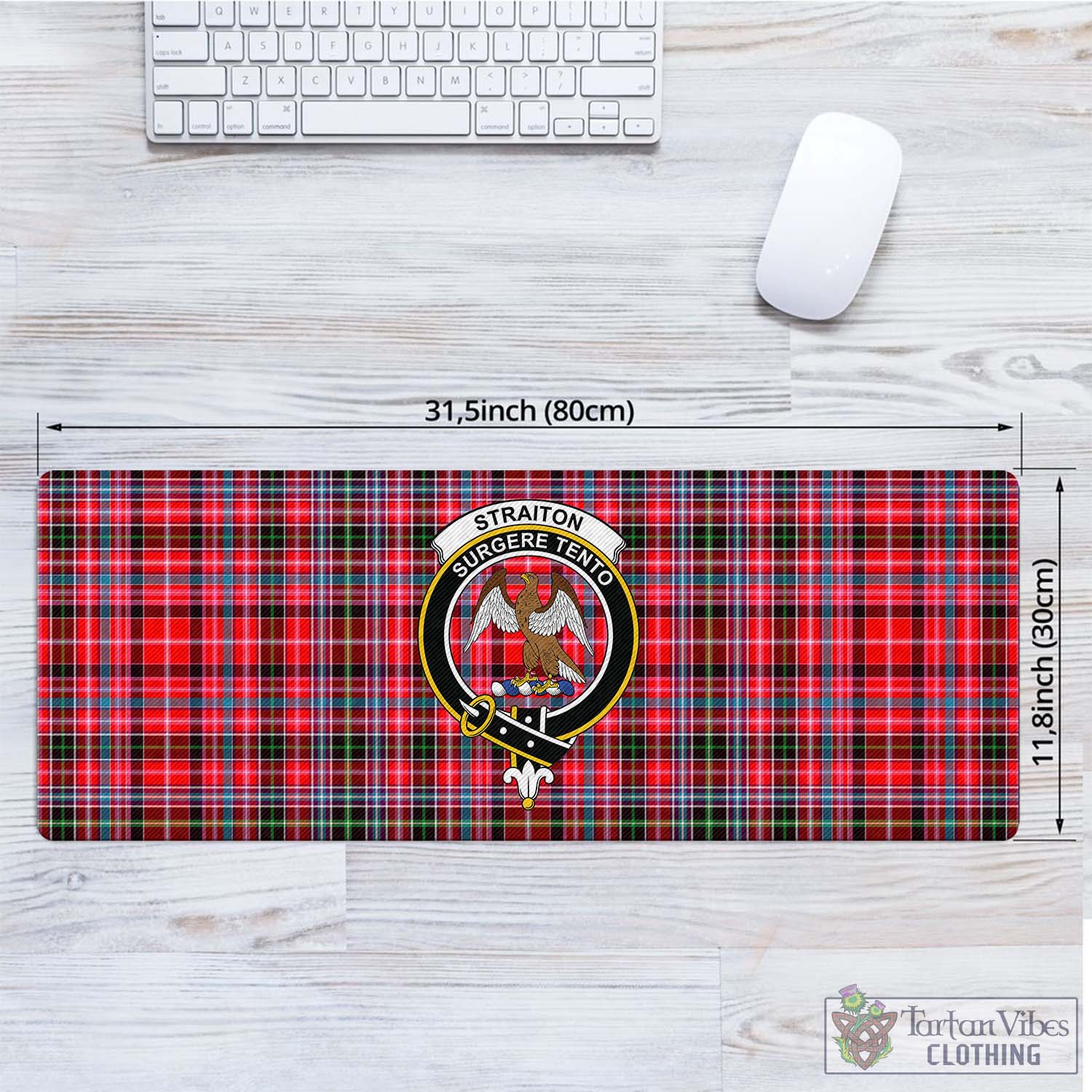 Tartan Vibes Clothing Straiton Tartan Mouse Pad with Family Crest