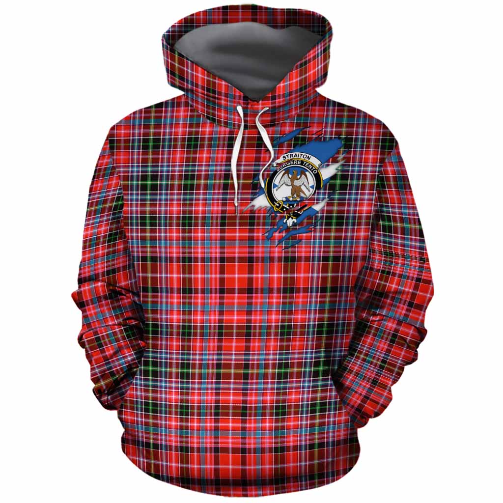 Straiton Clan Crest In Me Tartan Cotton Hoodie Scotland Flag Style