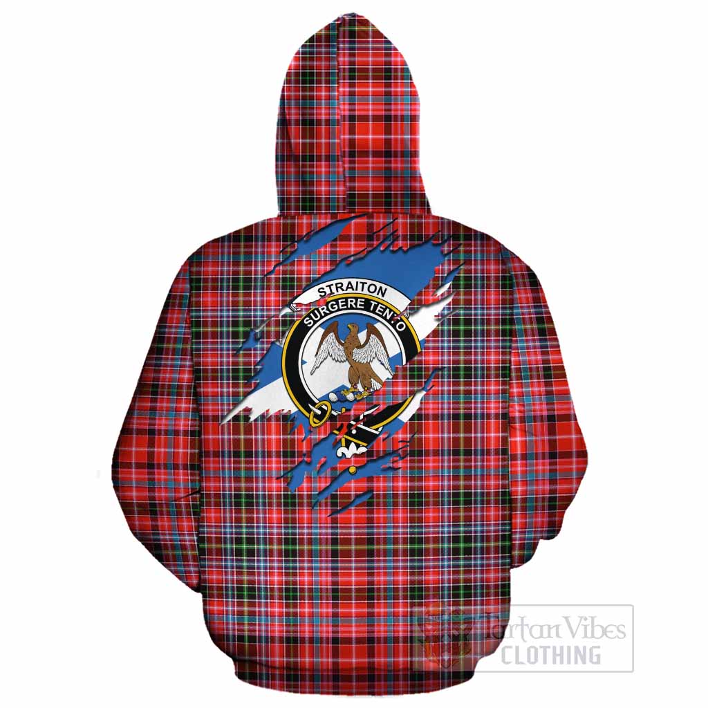 Straiton Clan Crest In Me Tartan Cotton Hoodie Scotland Flag Style