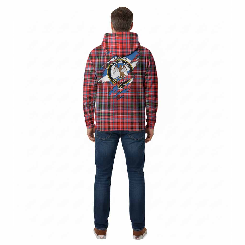 Straiton Clan Crest In Me Tartan Cotton Hoodie Scotland Flag Style