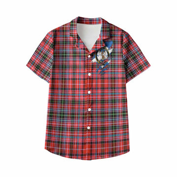 Straiton Clan Crest In Me Tartan Kid Hawaiian Shirt Scotland Flag Style