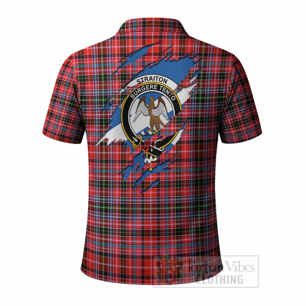 Straiton Clan Crest In Me Tartan Polo Shirt Scotland Flag Style