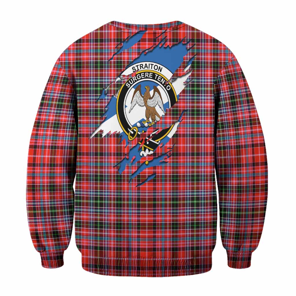 Straiton Clan Crest In Me Tartan Sweatshirt Scotland Flag Style