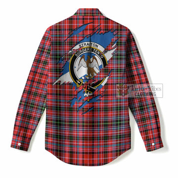 Straiton Clan Crest In Me Tartan Women Casual Shirt Scotland Flag Style