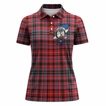 Straiton Clan Crest In Me Tartan Women Polo Shirt Scotland Flag Style