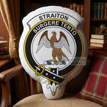 Straiton Clan Crest Shaped Throw Pillow, Scottish Clan Badge Decorative Pillow