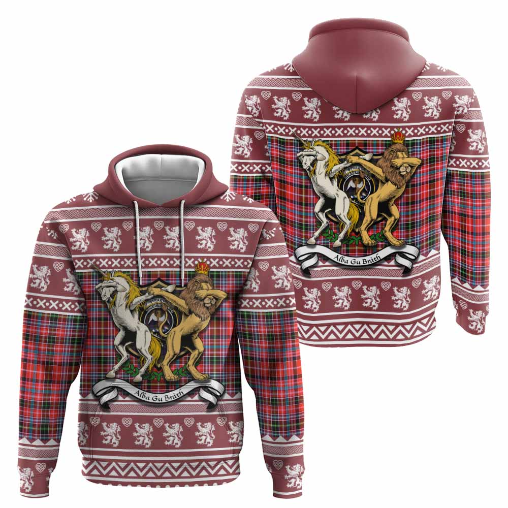 Straiton Clan Tartan Crest Christmas Hoodie Coat of Arms Funny Style - Tartan Vibes Clothing