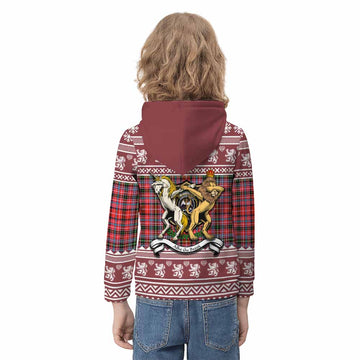 Straiton Clan Tartan Crest Christmas Kid Hoodie Coat of Arms Funny Style