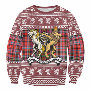 Straiton Clan Tartan Crest Christmas Sweatshirt Coat of Arms Funny Style