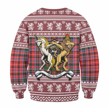 Straiton Clan Tartan Crest Christmas Sweatshirt Coat of Arms Funny Style