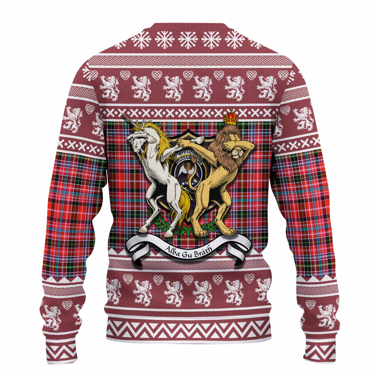 Straiton Clan Tartan Crest Christmas Ugly Sweater Coat of Arms Funny Style - Tartan Vibes Clothing