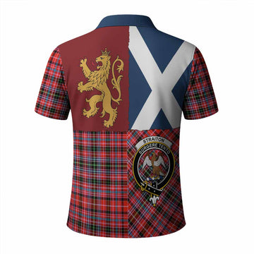 Straiton Crest Tartan Polo Shirt with Lion Rampant Saltire Style