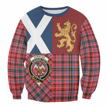 Straiton Crest Tartan Sweatshirt with Lion Rampant Saltire Style
