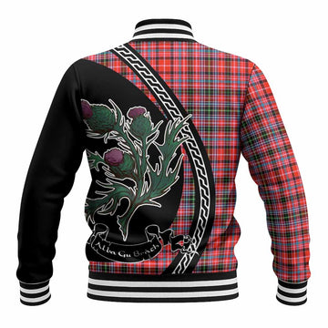 Straiton Family Crest Tartan Baseball Jacket Alba Thistle Inspired