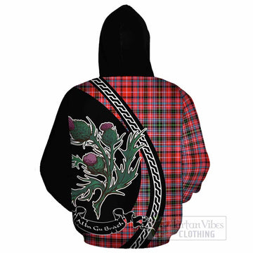 Straiton Family Crest Tartan Cotton Hoodie Alba Thistle Inspired