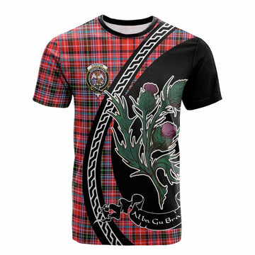 Straiton Family Crest Tartan Cotton T-shirt Alba Thistle Inspired - Tartan Vibes Clothing